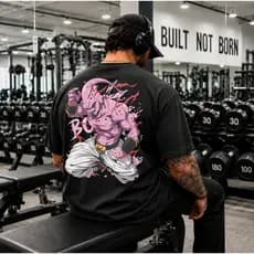 Camiseta Camisa Oversized Majin Boo Musculação Grande Algodão Streetwear Treino Academia