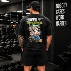 Camiseta Camisa Oversized Popeye Academia Musculação Streetwear Bodybuilder Maromba 100% Algodão