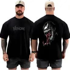 Camiseta Camisa Oversized Academia Venom Musculação Streetwear Bodybuilder Maromba 100% Algodão