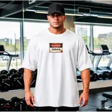 Camiseta Oversized Masculina Testo Treino Musculação Algodão