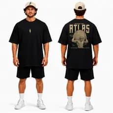 Camiseta Oversized Academia Musculação Atlas Treino Maromba Streetwear 100% Algodão