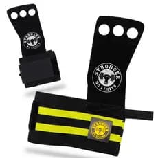 Luva grip com Munhequeira 3 furos Profissional Academia e Crossfit