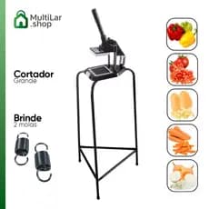 Picador de Pé Grande e Cortador De Legumes Frutas Tomate Batata Cabrita Profissional Reforçado - Promoção