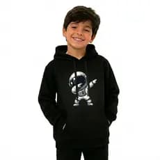Moletom Agasalho Infantil Astronauta Algodão Flanelado Premium Com Capuz