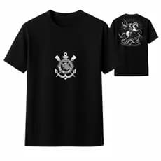 Camiseta Casual 100% Algodão Premium Corinthians São Jorge Envio Imediato P ao G3 Plus Size