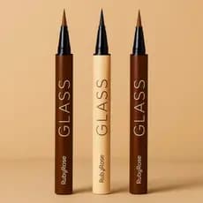 Caneta Delineadora Glass Ruby Rose HB527 HB524 – Preto, Light Brown e Dark Brown, Traço Fino e Preciso
