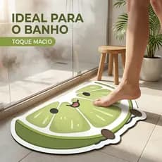 Tapete Banheiro Diatomáceo Super Absorvente Secagem Rápida Limão 🍋 Pronta Entrega 🇧🇷