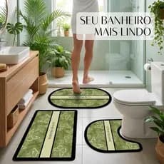 Kit Tapete Banheiro Antiderrapante Absorvente Lama Diatomácea Secagem Rápida Borboleta