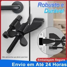 Fechadura Trava Portátil De Segurança Porta De Hotel Tranca Ajustavel Anti Roubo Tranca Cor Preto