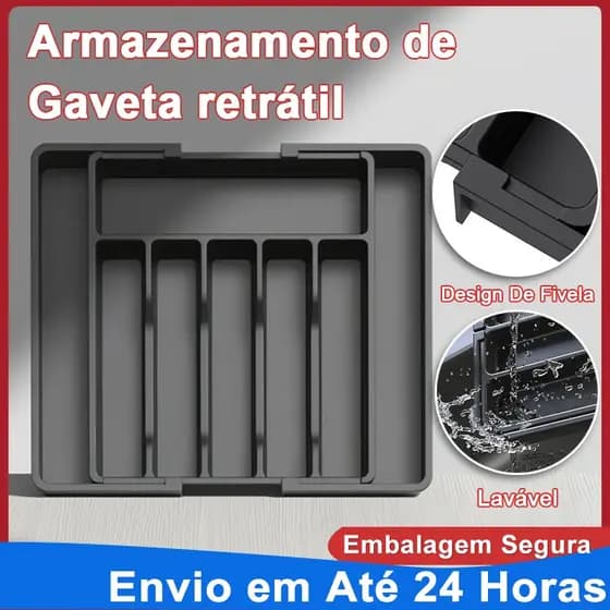Organizador de Gaveta Porta Talheres Separador de Talher Cozinha Gavetas Utensílios Cozinha