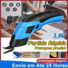 Tesoura Elétrica Para Tecidos USB Recarregável Bivolt Corte Rápido Profissional