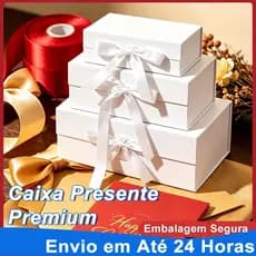 Caixa Presente Dobravél Rígida de Papel com Imã e Cetim Cores á escolher