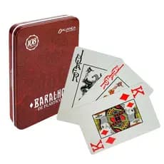 Jogo de Baralho de Plástico 108 Cartas Com Estojo de Metal