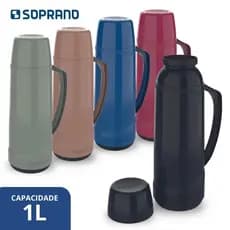 Garrafa Térmica Mesa Cristal 1 Litro Soprano Café Chá