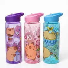Garrafa Plástica 730ml Capivara Com Canudo e Alça 22,8cm x 7cm