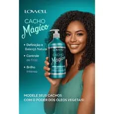 Creme Modelador Cacho Mágico 500ml Lowell Ação Funcional para Cachos Ondulados e Hidratados