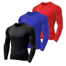 Kit 3 Camisas Proteção Solar UV+50 Camiseta Segunda Pele Térmica
