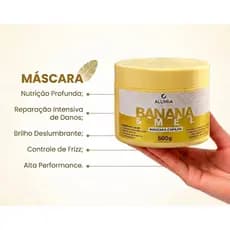 Máscara Capilar Banana e Mel Alumia 500g | Hidratação Profunda, Nutrição Intensa e Brilho Imediato