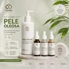 Kit Nuvage Completo | Pele Oleosa | Gel de Limpeza + Vitamina C + Niacinamida + Ácido Hialurônico + Hidratante em gel