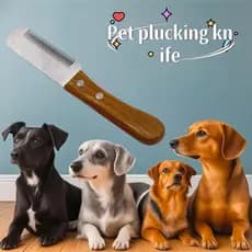 Uma ferramenta artesanal para cuidar de animais de estimação, projetada especificamente para remover nós de pelo e adapt