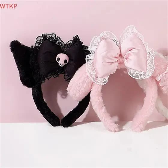 Sanrio Twelve Fashion Kuromi My Melody Tiara de Pelúcia Fofa Estilo Princesa Acessórios C