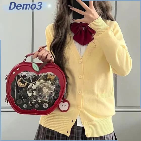 Bolsa Yida de Cor Sólida, Bolsa Transversal, Bolsa Escolar de Menina em Couro PU de Grande Capacidade