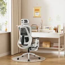 Cadeira Ergonômica de Escritório Gamer Giratória Multifuncional com Repousapés e Apoio Lombar
