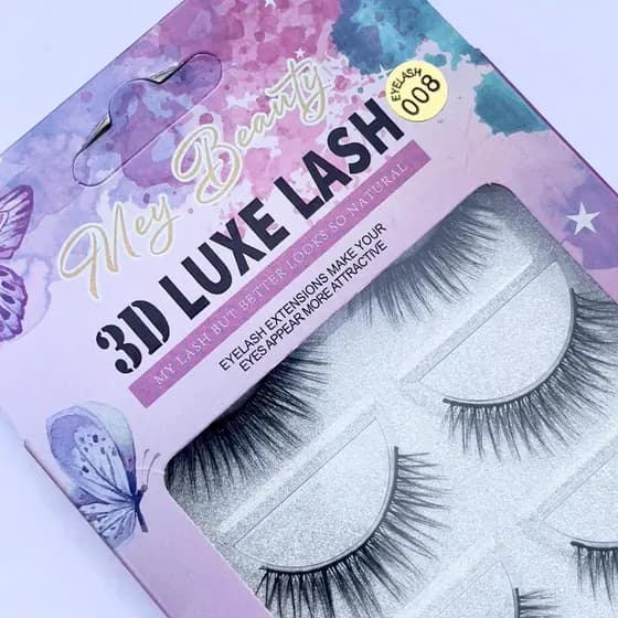 Cilios Postiços 3D Luxo 5 Pares Confortavel Facil Aplicar Luxe Lash