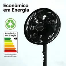 Ventilador Pé ULTRA POTENTE Silencioso Controle Digital e 6 Velocidades