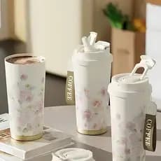 Copo Térmico de Café 520ml com Alça Aço Inox e Revestimento Cerâmico a Vácuo