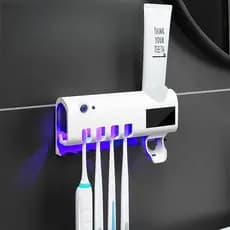Porta Escova Dentes Com Esterilizador Uv Aplicador Pasta de Dente Suporte Dispenser