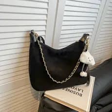 Bolsa tote com alça de corrente no estilo coreano – Modelo 2026: bolsa casual de ombro com estilo retrô, ideal para o di