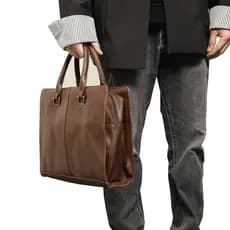 Bolsa masculina premium Pasta executiva Bolsa para laptop em couro vintage Crazy Horse
