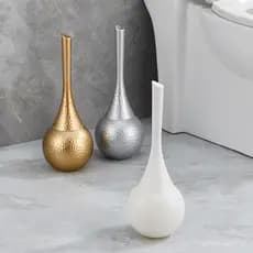 Escova de Vaso Sanitário de Plástico com Suporte Incluído, Limpeza Profunda, Acessórios de Banheiro
