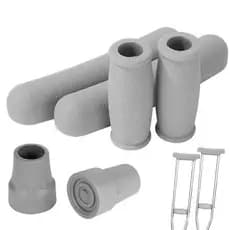 Conjunto de três peças de cabos de borracha antiderrapantes para bengala com empunhaduras redondas de TPR para axilas KJ