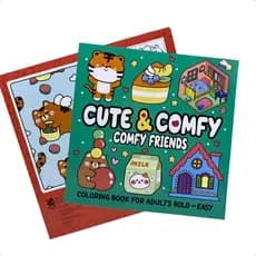 Livro De Colorir Comfy Friends Cute & Comfy Bold Easy Para Adultos Capa Mole