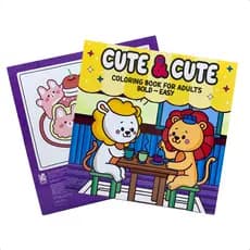 Livro Colorir Cute & Cute Bold Easy Desenhos Volume 2 Adulto Capa Mole 64 Páginas