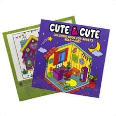 Livro de Colorir Cute & Cute Bold Easy Desenhos Volume 1 Adulto 64 Páginas Capa Mole