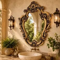 Espelho Decorativo Grande Com Desing Diferente e Moderno P/ Casa Lavabo Envio Imediato