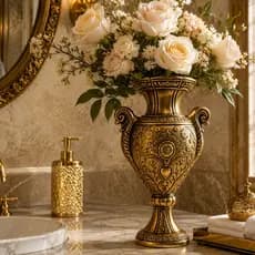 Vaso Decorativo de Mesa Todo Trabalhado a mão Decoração Luxuosa Envio Rápido