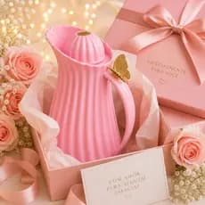 Garrafa Térmica De Borboleta Rosa 1L Elegância Delicadeza