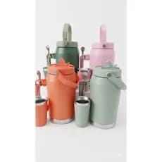 Kit Garrafa Térmica 2,0 Litros Copo 150ml + Bomba Inox - Ideal para Terere
