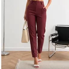 Calça  Skinny Alfaiataria Social Cintura Alta Fashion