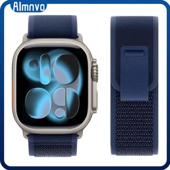 Pulseira Strap Nailon Para Relógio Smartwatch IWatch Apple Watch Ultra/SE 3 2 Series 11 10 9 8 7 49 46 45 41 44 42 38mm