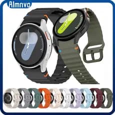 Pulseira De Silicone Para Relógio Samsung Galaxy Watch 7 6 5 4 FE 40mm 44 45 42 46mm Pulseira Masculino Feminino