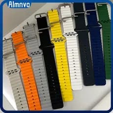 Pulseira Strap De Silicone Oceano Para IWatch Apple Watch Ultra 3 2 Series 11 10 9 8 7 6 SE 3 2 49 44 45 46 42 40 41mm