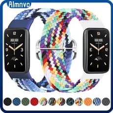 Pulseira De Nailon Elástica Trançado Para Relógio Smartwatch Xiaomi Mi Band 7 Pro Strap Nylon Ajustável Com Fivela