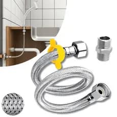 Engate Rabicho Flexível Mangueira Aço Inox 1/2 Polegada Fêmea x Fêmea Banheiro Torneira Pia