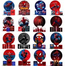 Painel Homem Aranha Aniversario + 3 Cilindros kit Festa Homem Aranha Decoração Homem Aranha Painel D