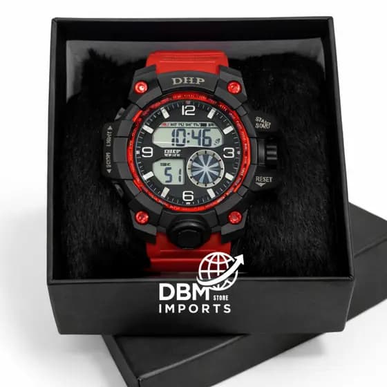 Relógio Digital Masculino DHP Esportivo – LED, Alarme, Cronômetro, Resistente à Água